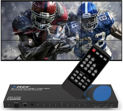 Controlador de pared de video HDMI 4K 1 en 9 salidas extracción de audio salida 3x3 1080p HDS-31VW Foto 1 de 4