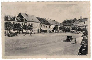 Foto AK - Adolf Hitler Platz - Buchau - Karlsbad - Sudetenland - Bochov - 1942 - Bild 1 von 2