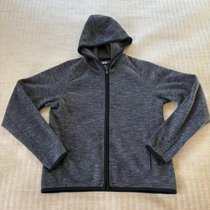 Uniqlo Felpa con Cappuccio Donna Grigio Medio Full Zip SECCO Raglan Tasche Maglia Tempo Libero - Foto 1 di 14