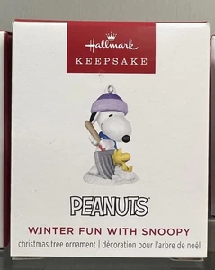 Hallmark 2025 Peanuts Winter Fun With Snoopy Miniature Ornament BNIB - Picture 1 of 1
