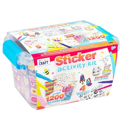 Sticker Activity Kit Box Over 1200 Stickers Craft Set Colouring Kids Art - Image 1 of 4