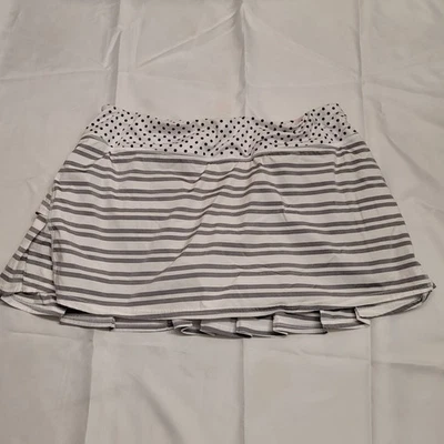 Lululemon Pace Setter Skirt White Black Stripe Polka Dot Size 10  - Image 1 of 4