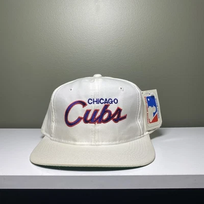 Vintage Sport Specialties Chicago Cubs Script Hat Adult OS White MLB Twill - Image 1 of 4