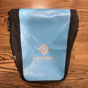 Lectric E-Bike Waterproof Bicycle Rear Rack Pannier Bag Blue Roll Top Cycling - Picture 1 of 7