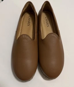 Charix Slip-On Loafer Shoes Leather Comfort Brown Womens 41 US 10-10.5 - Picture 1 of 9