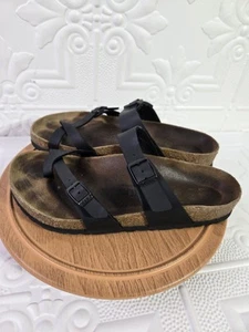 Sandali Mayari Birkenstock in pelle nera Germania unisex taglia 41 M8-8,5 W10-10,5 - Foto 1 di 13