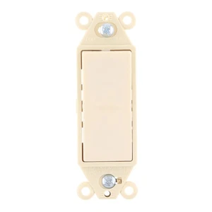 INTERRUPTOR BASCULANTE DECORADOR ENMARCADO EAGLE 6301V-CAJA, 1 POLO 15A 120V, MARFIL (PAQUETE DE 10) - Imagen 1 de 2