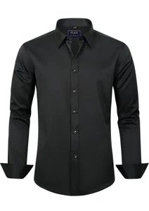 J.VER Men's Dress Shirts Solid Long Sleeve Stretch Wrinkle-Free Formal Shirt XLT - Picture 1 of 8