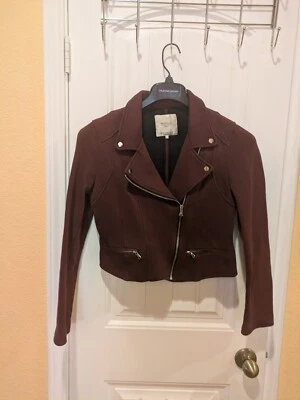 Jaqueta de motociclista marrom Zara algodão tamanho M - Imagem 1 de 4