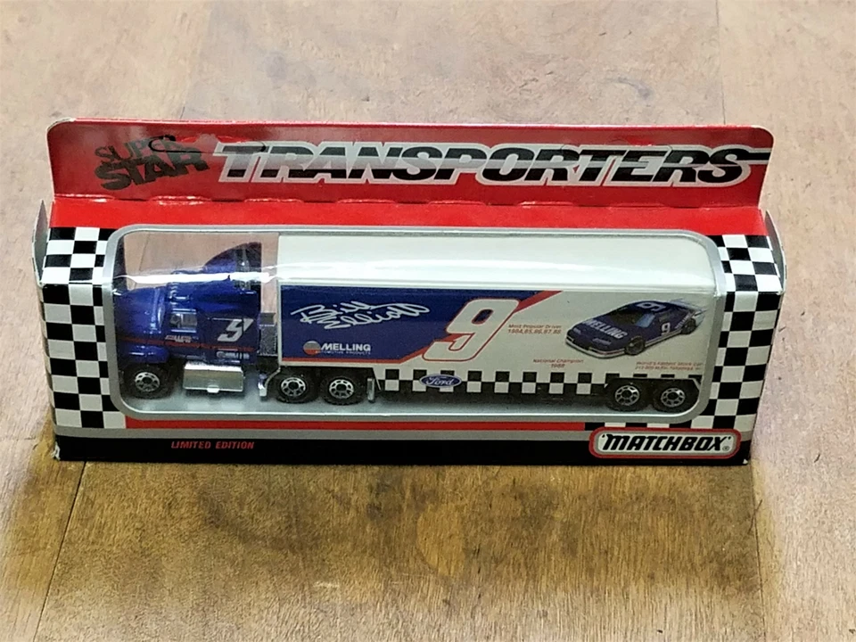 Matchbox White Rose Transporters Super Star 1991 1:87 Bill Elliott/Melling Ford Foto 1 de 4