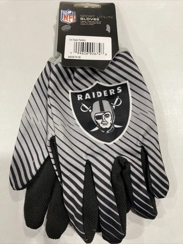Las Vegas Raiders Football NFL Adult Full Color Sport Utility Work Grip Gloves Cover