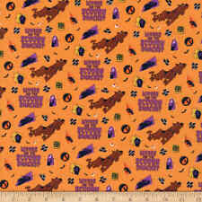 Scooby Doo Halloween II Scooby Snacks on Orange Cotton Fabric  BTY  36" x 44"
