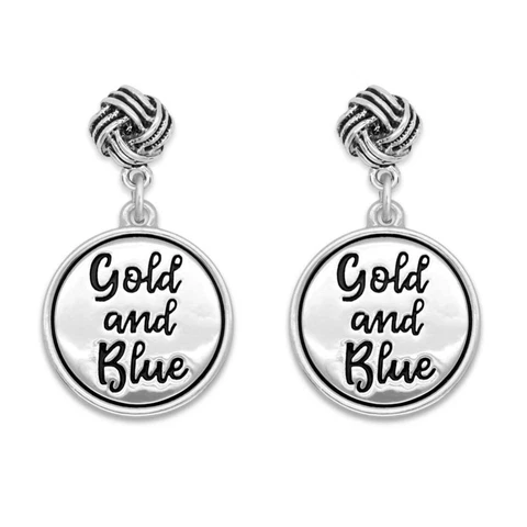 West Virginia Mountaineers Gold and Blue Silver Twist and Shout Earrings Jewelry Cover
