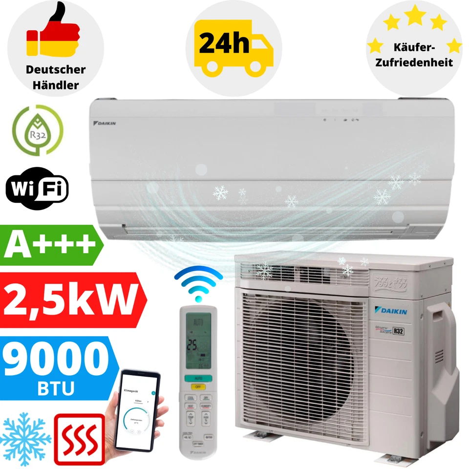 Daikin Ururu Sarara FTXZ25N Klimaanlage 2,5kW Klimagerät R32 Klima A+++ WLAN - Bild 1 von 4