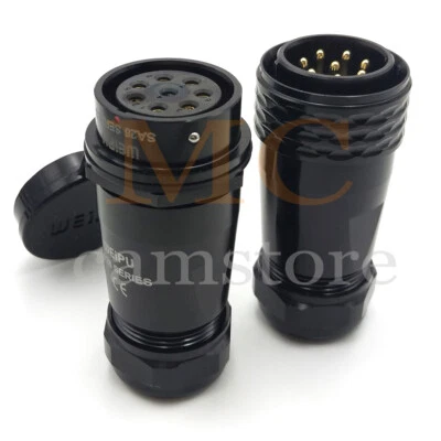 WEIPU SA28  InLine Cable Coupler Pair IP68 Waterproof Connector 500V/25A 8Pin - Image 1 of 4