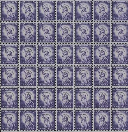 United States 3¢ Statue of Liberty In God We Trust Postage Stamp #1035 Pack 100 - Image 1 of 1