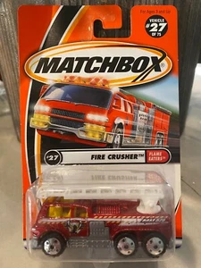 2001 Matchbox #27/75 Flame Eaters FIRE CRUSHERS Red w/Chrome 4Dot Spoke Wheels - Picture 1 of 1