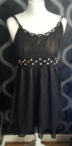 Black Shimmer Sequined & Beaded Dress Size M - Picture 1 of 5
