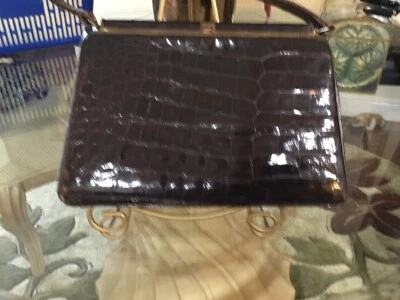 BOLSO DE COCODRILO MARRÓN SAKS QUINTA AVENIDA DE COLECCIÓN Foto 1 de 4