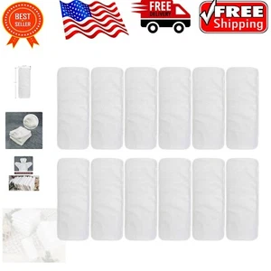 Reusable 3-Layer Microfiber Diaper Inserts for Babies 0-2 Years Old - 12 Pack - Picture 1 of 10