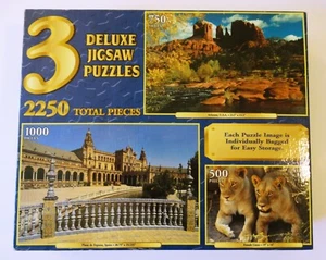 Sure-lox 3 Deluxe Jigsaw Puzzles 2250 Pieces NEW - Picture 1 of 7