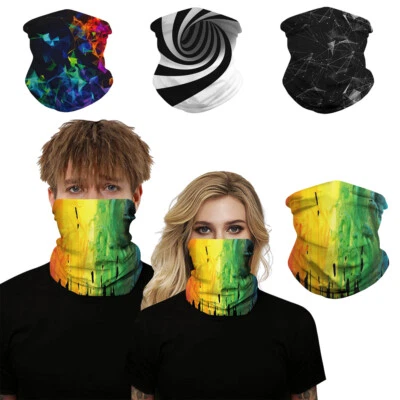 3D Color Ink BANDANA Fishing Mask Headwear Neck Head Scarf Scary Cycling Skiing - Image 1 of 4