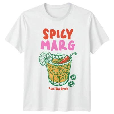 GOFASHIONDIRECT Spicy Marg Extra Spicy Cocktails Mens T-Shirt Womens Tee Unisex Graphic Top