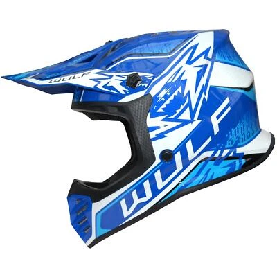 Wulfsport Cub Air-X Off Road Pro Motocross Helmet Kids Motorcross Blue Lid