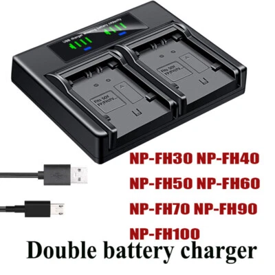 Dual Battery Charger For SONY DCR-DVD304 DVD305 DVD306 DVD308 DVD310 DVD403 - Image 1 of 4
