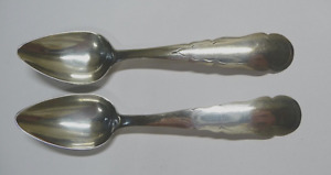 Lot of 2 Antique 1857 Dutch .833 Silver Alloy Coffee or Egg Spoons