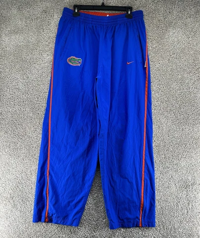 Nike Florida Gators Track Pants Mens XL Blue Y2K Ankle Zipper Elastic Waist Logo Cover