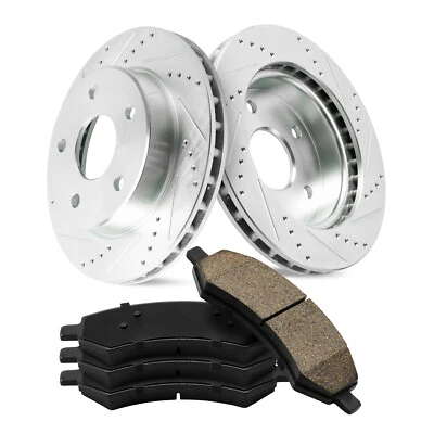 Front Drilled Rotors + Brake Pads for Ram Dakota 2011 Dodge Dakota 2005-2010 - Image 1 of 4