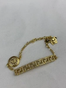 Versace Gold Curb Chain Charming Bracelet - Picture 1 of 6