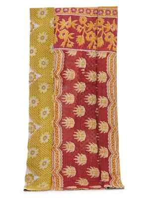 Manta de retazos de edredón Kantha de algodón vintage indio para correr tiros reversibles Foto 1 de 4