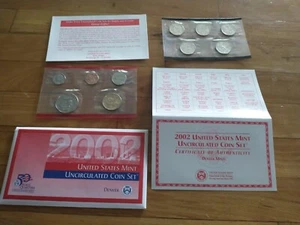 United States Mint Uncirculated Coin Set and Quarter Set Denver 2002 10 pieces - Picture 1 of 2