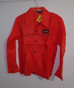 WeatherCaster 70s 80s Orange Nylon Jacket Western O's Gold Sz M Vintage New NOS - Picture 1 of 8