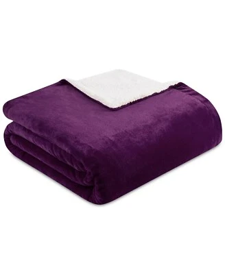 Charter Club King Size Plush Sherpa Blanket Mulberry - Image 1 of 3