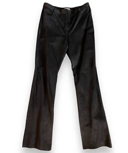 New Frontier (Neiman Marcus) dunkelbraune gerade Bootcut-Hose aus Wildleder 8 - Bild 1 von 5