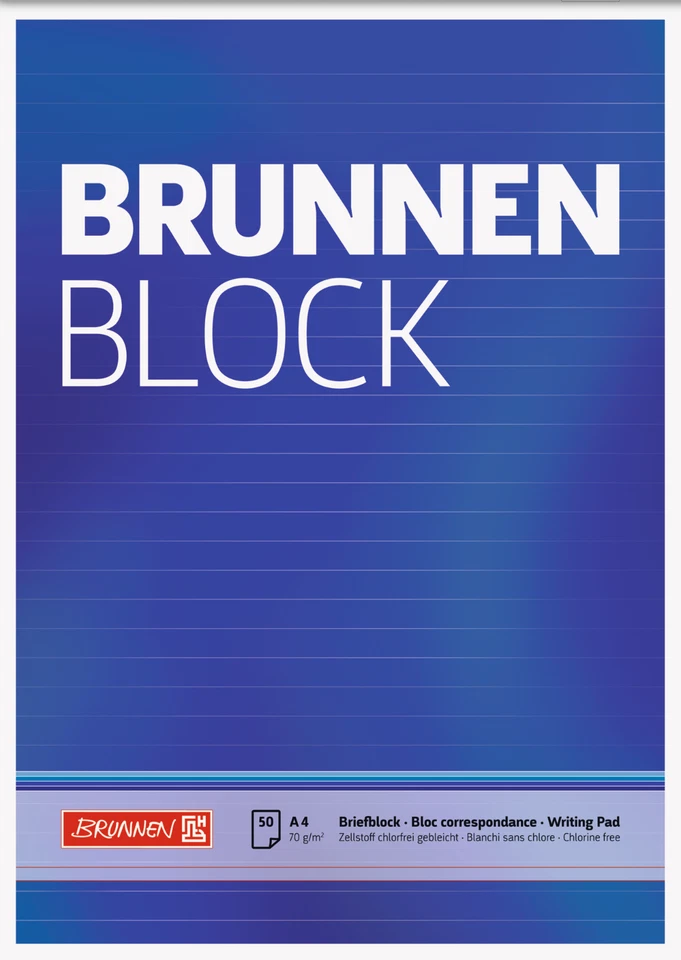 Brunnen Briefblock Schreibblock A4 liniert 50 Blatt 70g/m² 1052727 ungelocht - Bild 1 von 1