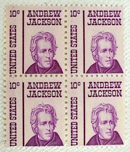 US STAMPS SCOTT #1286 ANDREW JACKSON PLATE BLOCK OF 4 10C MNH, 1965 - Picture 1 of 2