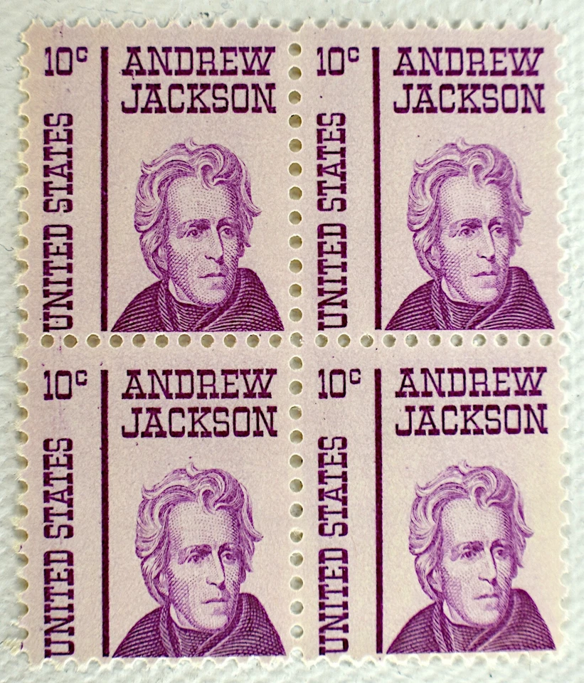 US STAMPS SCOTT #1286 ANDREW JACKSON PLATE BLOCK OF 4 10C MNH, 1965 - Image 1 of 2