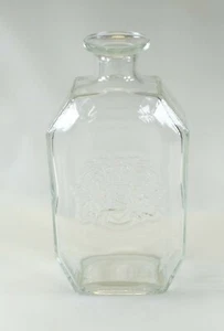BOTELLA DE WHISKY 7 vidrio transparente vintage logotipo en relieve 1qt vacío 1962 mp - Imagen 1 de 4