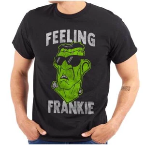 Halloween Cool Frankenstein Feeling Frankie Womens or Mens Crewneck T Shirt Tee - Picture 1 of 7