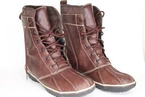 LL Bean Women's 9 1/2 Boots Bar Harbor TEK Brown Leather Duck Co Waterproof - Picture 1 of 23