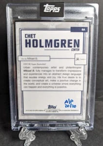 2022 Topps X - Chet Holmgren - Kunst von Mikael B. - RC - Künstlerbeweis #20/20 - Bild 1 von 4