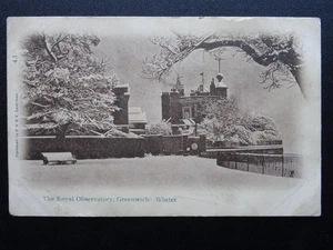 London GREENWICH The Royal Observatory - Winter Scene c1905 Postcard by P.S.& V. - Picture 1 of 4