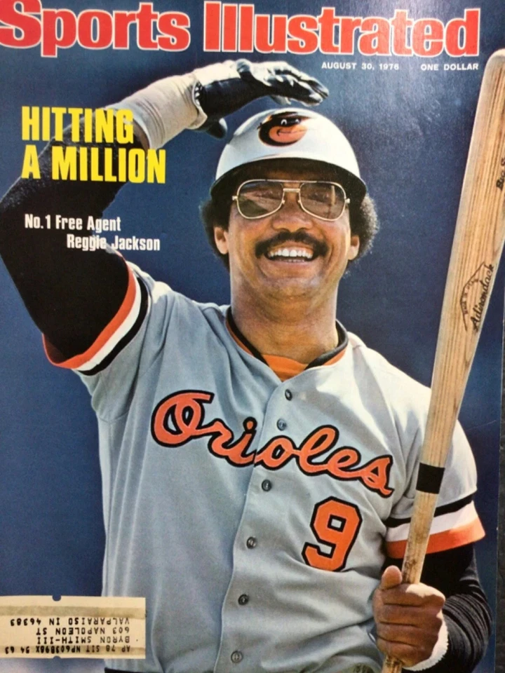 August 30, 1976 Reggie Jackson Baltimore Orioles Sports Illustrated - Image 1 of 1