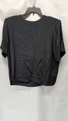 Top de gasa negro manga corta Christie And Jill talla XL para mujer Foto 1 de 4