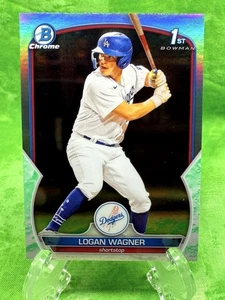 Logan Wagner - Lunar Glow - 2023 Bowman Chrome #BCP-36 Los Angeles Dodgers - Picture 1 of 11