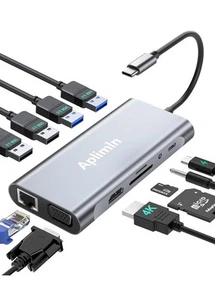 11-in-1 Type C Dock Hub USB C Laptop Docking Station Adapter For MacBook DELL HP - Picture 1 of 2